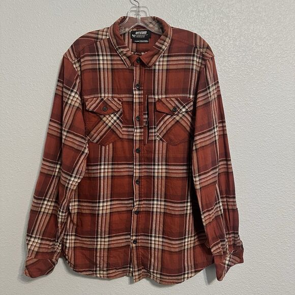 Off The Grid Shirt Mens Size XL Plaid Long Sleeve Button Down Destroyer Flannel - Picture 1 of 9